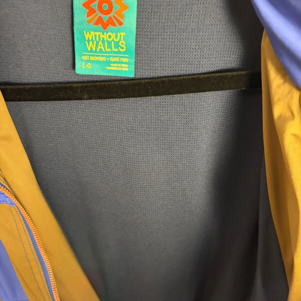 Without Walls Jacket Mens Large Blue Colorblock Hooded Utility Field Parka Coat